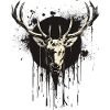Deer with black spade