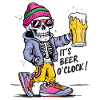 It's beer o'clock Funny Skeleton