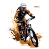 Mountain bikers mountain biking