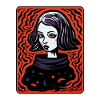 Cartoon Woodcut Art Woman