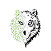 loup origami vert