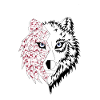 loup origami rouge