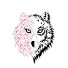 loup origami rose