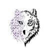 loup origami violet