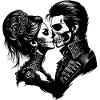 Romantic couple illustration with love