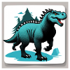 Dinosaurier steht im Wald