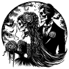 Wedding Couple Gothic Night Moon