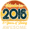 Född 2016 - Årgång 2016 Retro Födelsedag