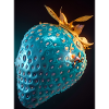 Strawberry, technical, high-tech, illustration, blue