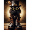 Steampunk Black Cat mit stylischen Accessoires