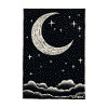 Sleeping clouds, moon and stars