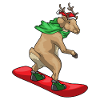 Reindeer Christmas Snowboard