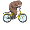 Muskrat on bicycle