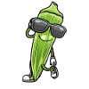 Tanzendes Okra Mit Sonnenbrille Okras