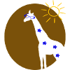 Giraffe with sun
