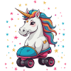 Lustige Rollschuh Einhorn