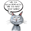 Katzenkopf mit Denkblase - Cartoon Stil
