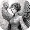 Fantasy Frau mit Phönix