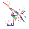 Gymnast With Clubs Rhythmic Gymnastics