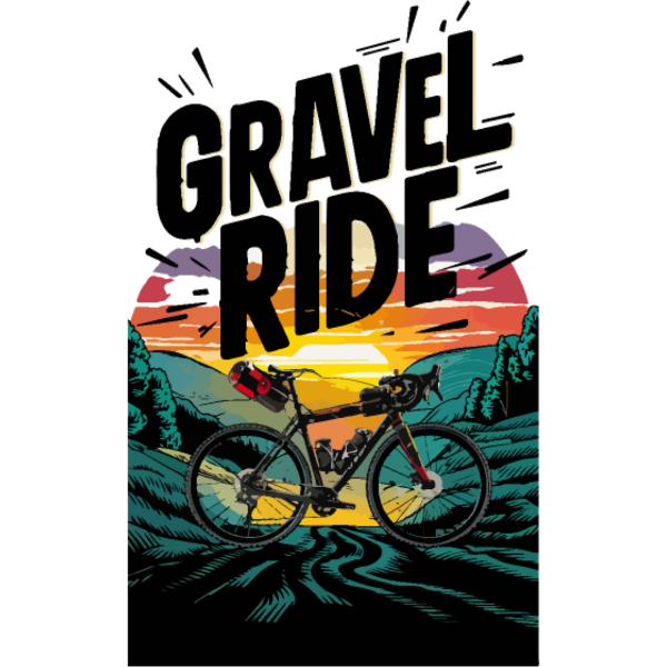 Koszulka "Gravel Ride - Rower Gravel - Zachód słońca"