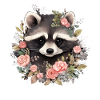 Raccoon Floral Funny Gift