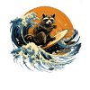 Raccoon Surfer Funny Gift