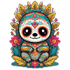 Paresseux emblématique Sugar Skull Mexique