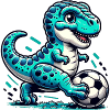 T-Rex Dinosaur Playing Soccer