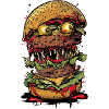 Burger Halloween Crazy Monster