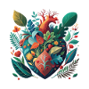 Rainbow Botanical Heart