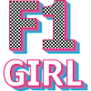 Neon Checkered F1 Girl Logo