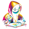 Neon Graffiti DJ Hoodie Design