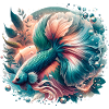 Kampffisch, Betta splendens, bunter Fisch