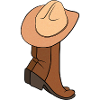 Cowboy/girl boots with hat