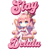 Stay Delulu Pink Anime Girl
