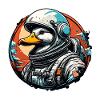 Astronaut / Weltall / Tier / Ente / Raumschiff