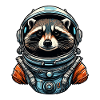 Astronaut / Space / Animal / Raccoon / Spaceship