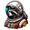 Astronaut / Space / Animal / Raccoon / Spaceship