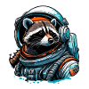 Astronaut / Space / Animal / Raccoon / Spaceship