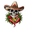 Crâne Chili Style Esthétique Mexicain