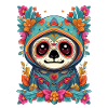 Sloth Iconic Sugar Skull Mexico