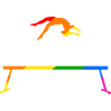 Gymnastics on rainbow balance beam