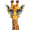 Giraffe with sunglasses