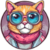 Coole Katze mit Sonnenbrille