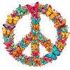 Happy Earth Day Butterfly Peace Sign Farverigt