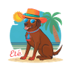 DOG AT THE BEACH