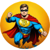 Bitcoin Superhero Flying