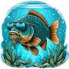 Carp with sunglasses