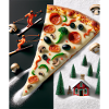 Pizza Slope Skiing Adventure Winter