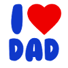 I LOVE DAD Blue Red